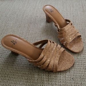 LifeStride Strippy Gold/Tan Sandal shoe